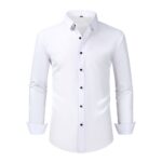 Solid Color SMTZ 4-Way Stretch Long-Sleeve Shirt with Rhinestone Buckle