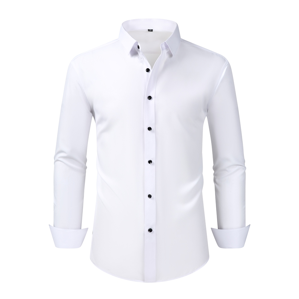 Solid Color SMTZ 4-Way Stretch Long-Sleeve Shirt with Rhinestone Buckle