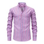 Striped YC 4-Way Stretch Digital Print Long-Sleeve Shirt