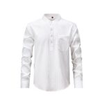 Solid Color Wave-Stripe Henley Shirt (Short & Long Sleeve)