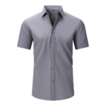 Solid Color D320 Four-Way Stretch Short-Sleeve Shirt