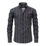 Striped YC 4-Way Stretch Digital Print Long-Sleeve Shirt