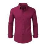 Solid Color SMTZ 4-Way Stretch Long-Sleeve Shirt with Rhinestone Buckle
