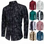 Printed TJ 4-Way Stretch Digital Print & Gold Foil Long-Sleeve Shirt