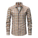 Plaid CC — 4-Way Stretch Digital Print Long-Sleeve Shirt (AJ/BJ/CJ)