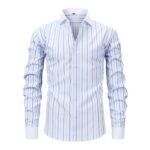 Striped YW 4-Way Stretch Digital Print Long-Sleeve Shirt