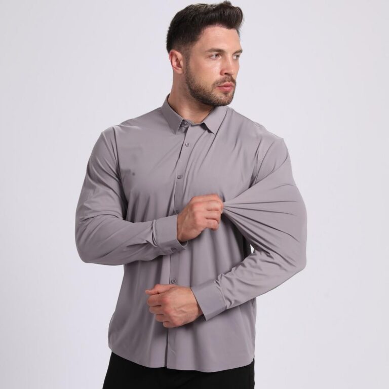 Solid Color C2508 Seamless, High-Stretch Long-Sleeve Shirt