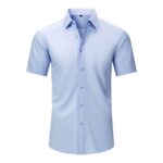Solid Color D320 Four-Way Stretch Short-Sleeve Shirt