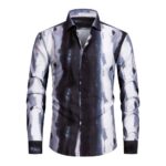 Printed TJ 4-Way Stretch Digital Print & Gold Foil Long-Sleeve Shirt