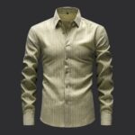 Striped FM80 Faux-Linen with Gold-Thread Stripes