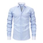 Striped YW 4-Way Stretch Digital Print Long-Sleeve Shirt