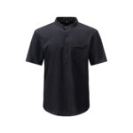 Solid Color Wave-Stripe Henley Shirt (Short & Long Sleeve)
