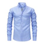 Striped YO 4-Way Stretch Digitally Printed Long-Sleeve Shirt