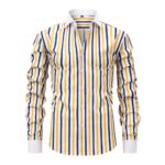 Striped YW 4-Way Stretch Digital Print Long-Sleeve Shirt