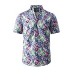 Printed XWY 4-Way Stretch Hawaiian Short-Sleeve Shirt