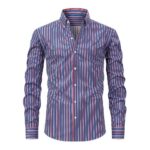 Striped YO 4-Way Stretch Digitally Printed Long-Sleeve Shirt