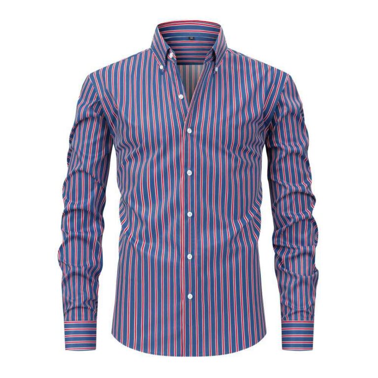 Striped YO 4-Way Stretch Digitally Printed Long-Sleeve Shirt