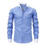 Striped YW 4-Way Stretch Digital Print Long-Sleeve Shirt