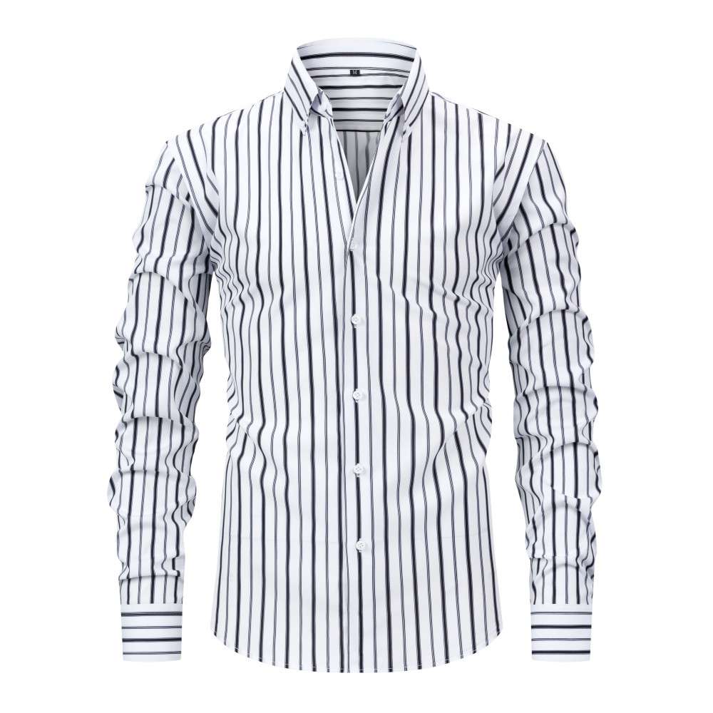 Striped YC 4-Way Stretch Digital Print Long-Sleeve Shirt