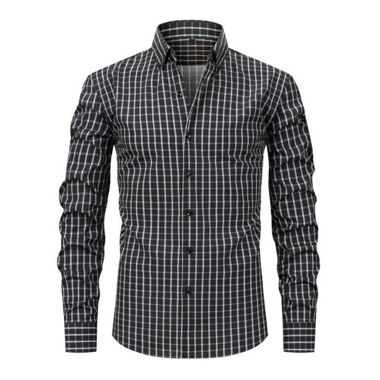 Plaid YE 4-Way Stretch Digitally Printed Long-Sleeve Shirt