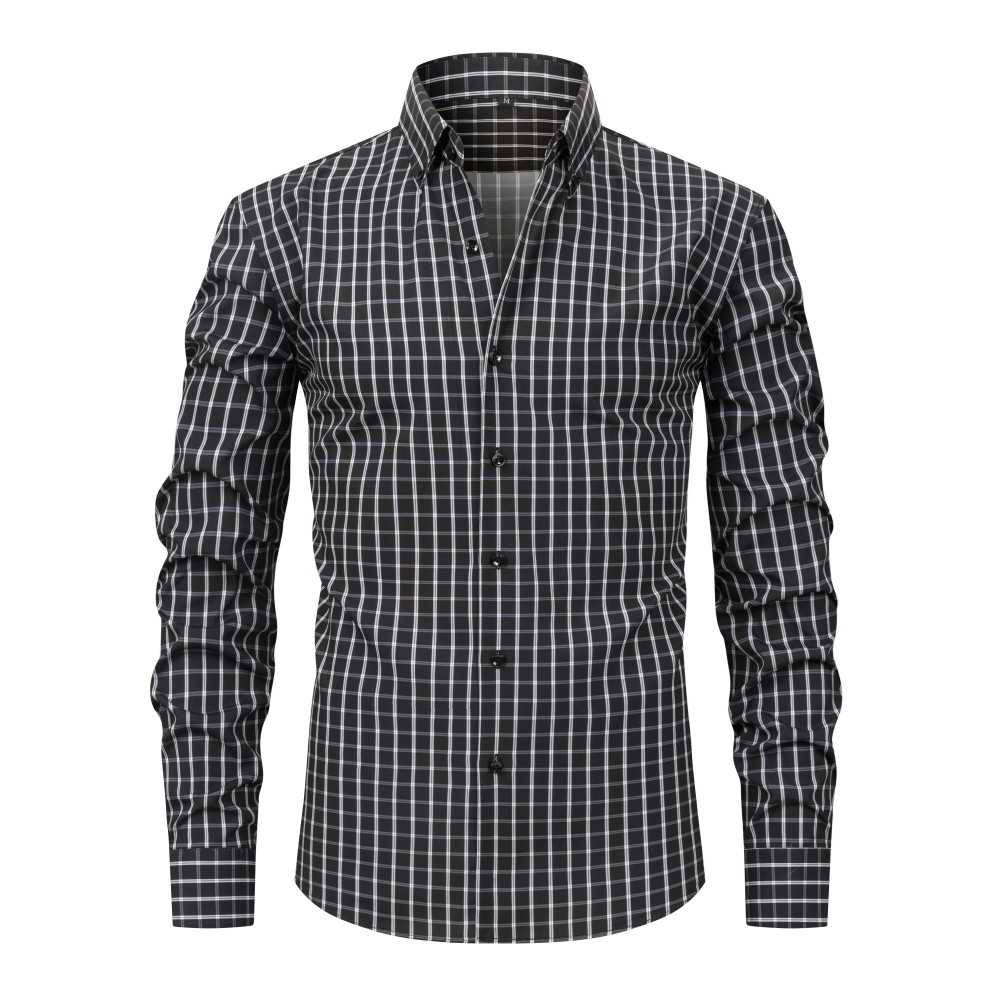Plaid YE 4-Way Stretch Digitally Printed Long-Sleeve Shirt
