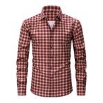 Plaid CC — 4-Way Stretch Digital Print Long-Sleeve Shirt (AJ/BJ/CJ)