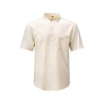 Solid Color Wave-Stripe Henley Shirt (Short & Long Sleeve)