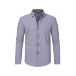 Solid Color SPQ Four-Way Stretch Double-Breasted Long-Sleeve Shirt