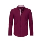 Solid Color SPQ Four-Way Stretch Double-Breasted Long-Sleeve Shirt