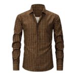 Plaid CC — 4-Way Stretch Digital Print Long-Sleeve Shirt (AJ/BJ/CJ)