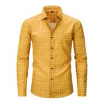 Plaid CC — 4-Way Stretch Digital Print Long-Sleeve Shirt (AJ/BJ/CJ)