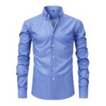 Striped YO 4-Way Stretch Digitally Printed Long-Sleeve Shirt