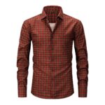 Plaid CC — 4-Way Stretch Digital Print Long-Sleeve Shirt (AJ/BJ/CJ)