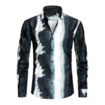 Printed TJ 4-Way Stretch Digital Print & Gold Foil Long-Sleeve Shirt