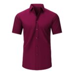 Solid Color D320 Four-Way Stretch Short-Sleeve Shirt