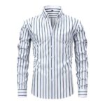 Striped YO 4-Way Stretch Digitally Printed Long-Sleeve Shirt